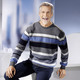 Hemden, Pullover & Shirts - Rundhalspullover mit Strukturmix allover, in Größe 046 bis 064, in Farbe GRAU-MARINE-BLEU-ECRU – Farbe GRAU-MARINE-BLEU-ECRU – Ansicht 2
