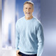 Hemden, Pullover & Shirts - Rundhalspullover mit Strukturdessin in 2 Farben, in Größe 046 bis 062, in Farbe HELLBLAU