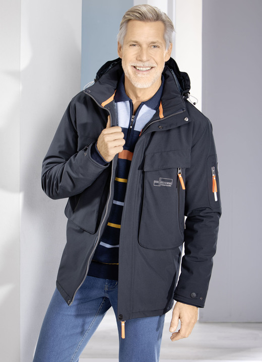 Sakkos & Jacken - Softshelljacke mit Windfang, in Größe 3XL (58) bis XXL (56), in Farbe MARINE Ansicht 2