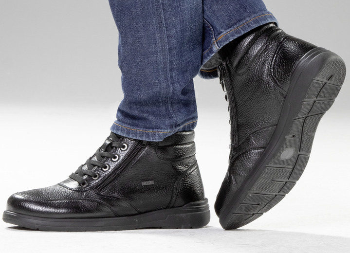 Stiefeletten - GINO GALANTE, gefütterte Herren-Boots, Winterschuhe, mit Reißverschluss, in Größe 040 bis 045, in Farbe SCHWARZ Ansicht 4