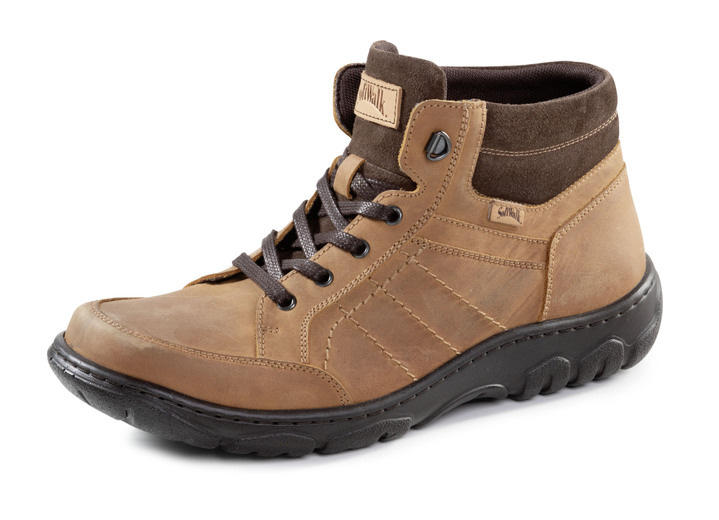 Stiefeletten - Schnür-Boot aus Nubuk- und Veloursleder, in Größe 040 bis 046, in Farbe KHAKI Ansicht 4