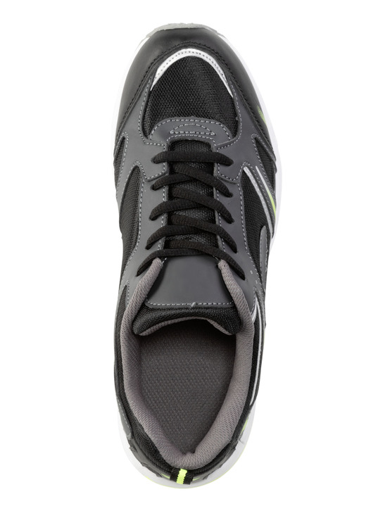 Slipper & Schnürschuhe - Schnür-Sneaker aus effektvoll bedrucktem Synthetik, in Größe 040 bis 047, in Farbe SCHWARZ-GRÜN Ansicht 2