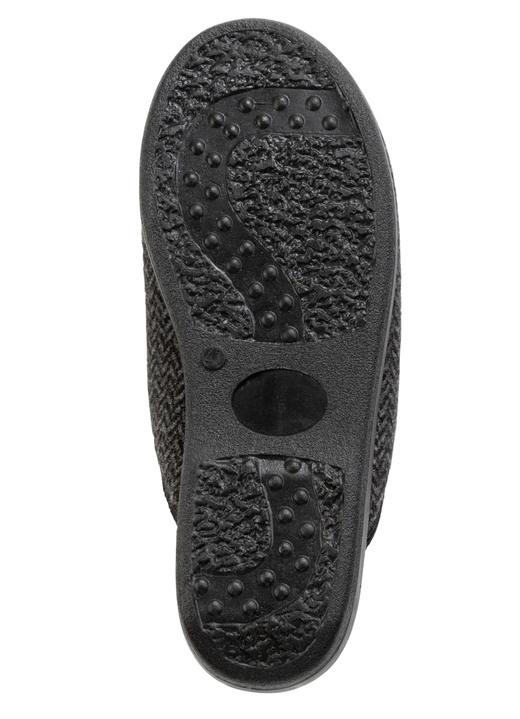 Mode - Textil-Pantoffel mit Warmfutter aus reiner Wolle, in Größe 040 bis 046, in Farbe ANTHRAZIT Ansicht 3