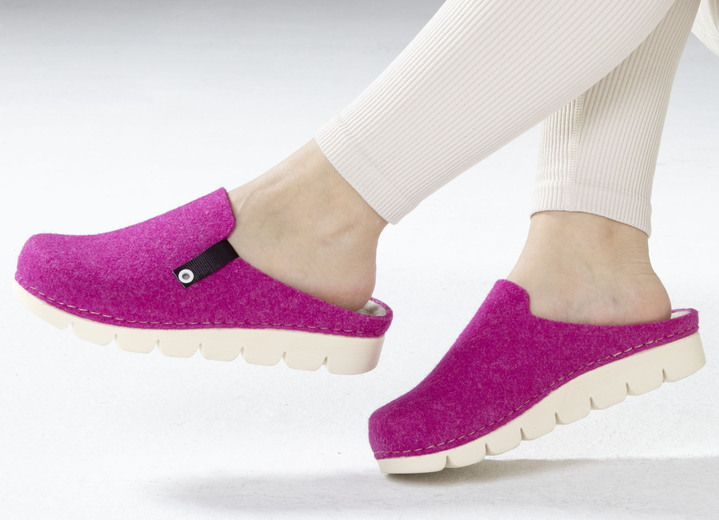 Hausschuhe - Laurina, trendige Damen-Hausschuhe, Weite G, mit anatomisch geformtem Fußbett, in Größe 036 bis 042, in Farbe HIMMELBLAU Ansicht 7