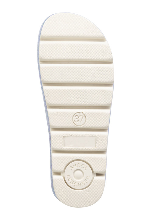 Hausschuhe - Laurina, trendige Damen-Hausschuhe, Weite G, mit anatomisch geformtem Fußbett, in Größe 036 bis 042, in Farbe HIMMELBLAU Ansicht 3