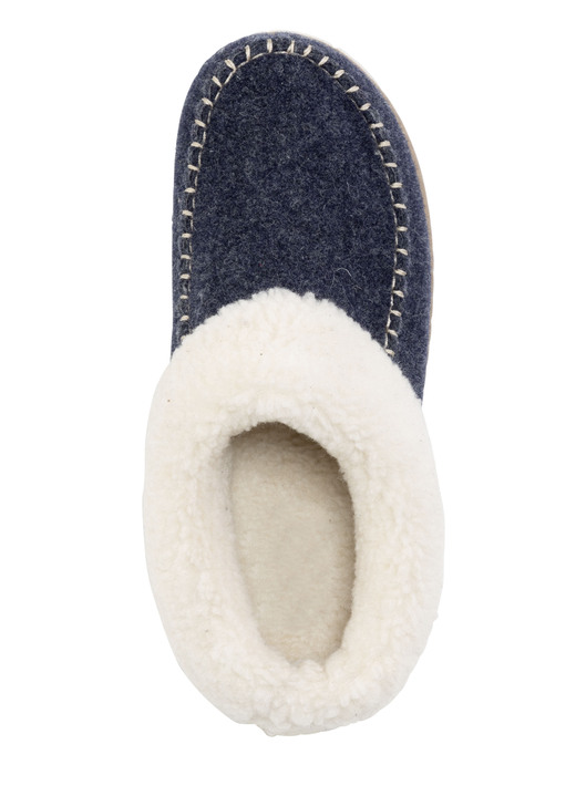 Hausschuhe - Laurina Hausschuh mit kuscheligem Plüschkragen, in Größe 036 bis 042, in Farbe MARINE Ansicht 2
