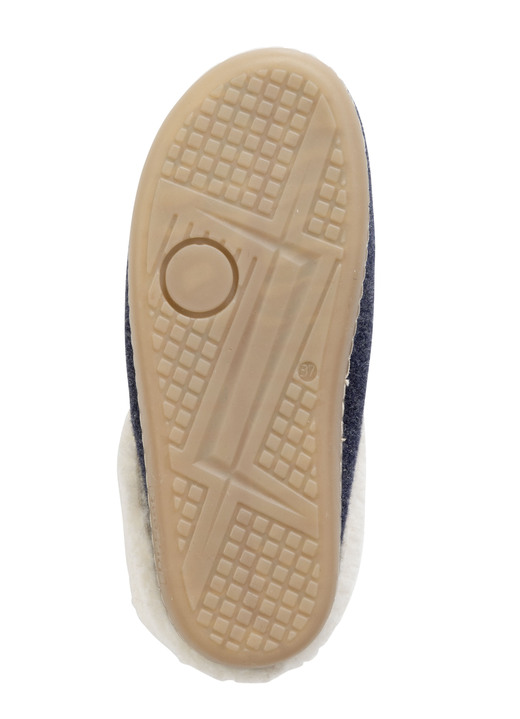 Hausschuhe - Laurina Hausschuh mit kuscheligem Plüschkragen, in Größe 036 bis 042, in Farbe MARINE Ansicht 3