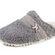 Hausschuhe - Laurina Pantoffel aus weichem Plüsch mit Veloursbesatz, in Größe 036 bis 042, in Farbe GRAU – Farbe GRAU – Ansicht 1