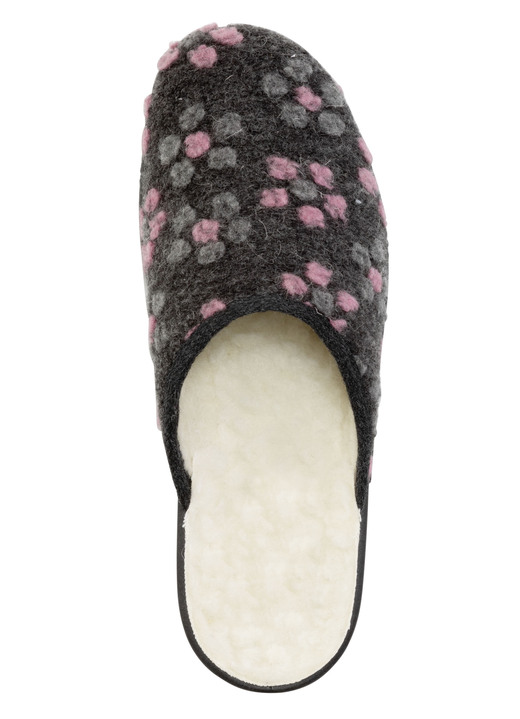Hausschuhe - Pantoffel mit Blüten-Dessin, in Größe 036 bis 042, in Farbe JEANS-ECRU Ansicht 5
