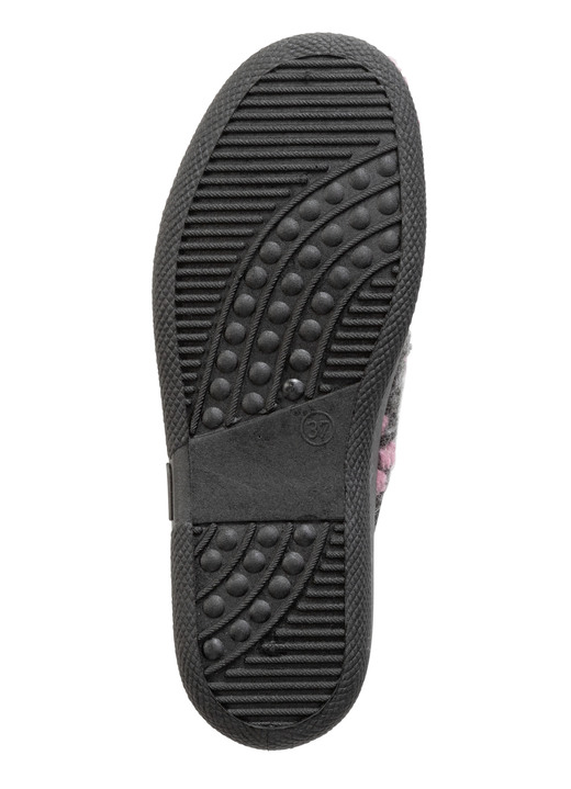 Hausschuhe - Pantoffel mit Blüten-Dessin, in Größe 036 bis 042, in Farbe JEANS-ECRU Ansicht 6