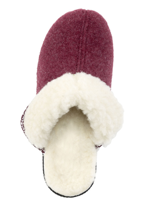 Hausschuhe - Warme Damen-Hausschuhe, Weite H, mit Wolle, in Größe 036 bis 042, in Farbe BORDEAUX Ansicht 2