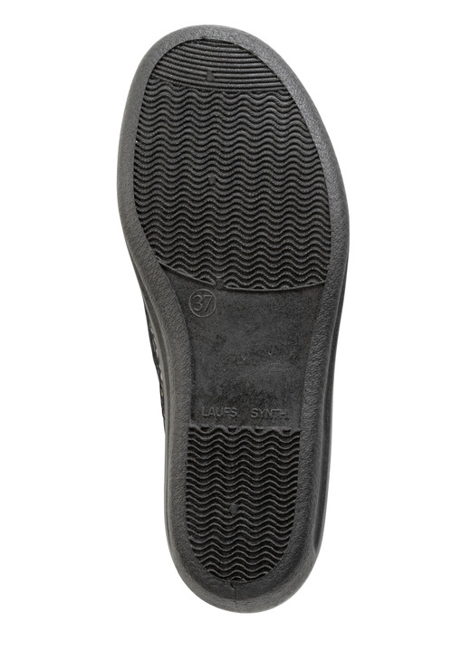 Hausschuhe - Hausschuh aus bedrucktem Samt in Leo-Muster, in Größe 036 bis 042, in Farbe SCHWARZ-BRONZE Ansicht 3