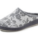 Hausschuhe - Wollfilz-Pantoffel mit floralem Druck, in Größe 036 bis 042, in Farbe GRAU – Farbe GRAU – Ansicht 1
