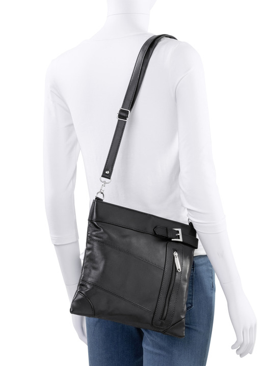 Taschen - Tasche aus weichem Nappaleder, in Farbe SCHWARZ Ansicht 3