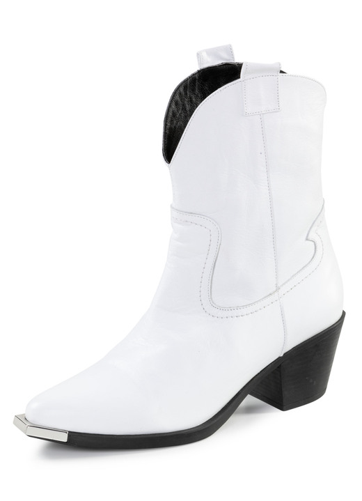 Komfortschuhe - Gemini Western-Stiefel aus Rind-Nappaleder, in Größe 036 bis 042, in Farbe WEISS Ansicht 1