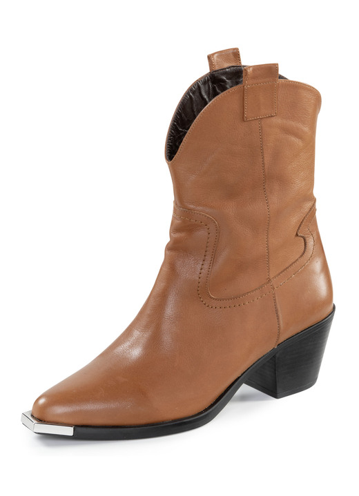Komfortschuhe - Gemini Western-Stiefel aus Rind-Nappaleder, in Größe 036 bis 042, in Farbe COGNAC Ansicht 1