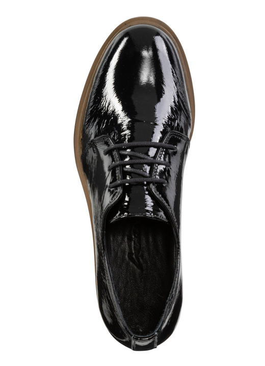 Slipper & Schnürschuhe - Andrea Conti Schnürschuh aus edlem Knautschlackleder, in Größe 036 bis 042, in Farbe SCHWARZ Ansicht 2