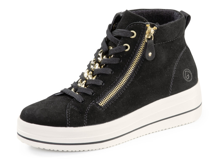 Komfortschuhe - Remonte Bootie mit funkelnder Zierkette an der Schnürung, in Größe 036 bis 042, in Farbe LILA Ansicht 8