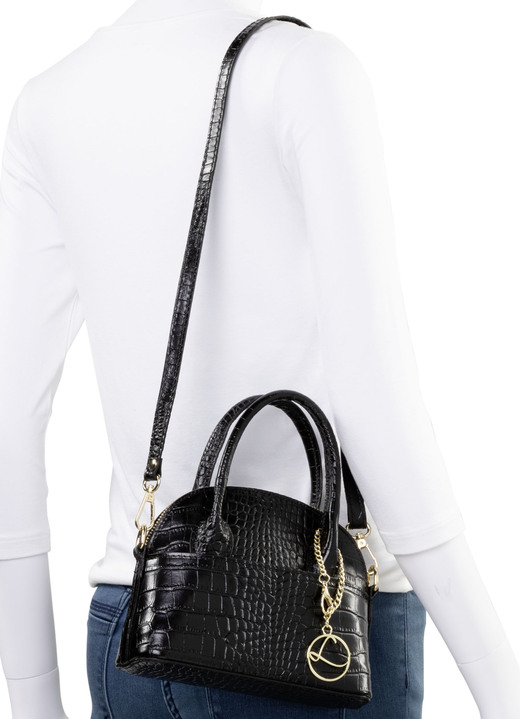 Taschen - Laurina Mini-Tasche mit Reptilprägung, in Farbe SCHWARZ Ansicht 3