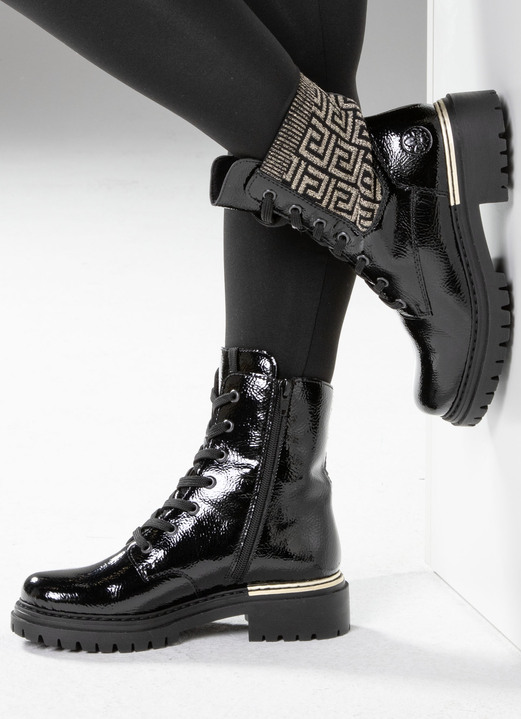 Stiefel & Stiefeletten - Rieker, stylische Damen-Stiefeletten, Winterschuhe, mit Reißverschluss, in Größe 036 bis 042, in Farbe SCHWARZ-GOLD Ansicht 5