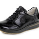 Slipper & Schnürschuhe - Schnür-Sneaker aus genarbtem Nappaleder – Farbe SCHWARZ – Ansicht 1 Slipper & Schnürschuhe - Schnür-Sneaker aus genarbtem Nappaleder, in Größe 4 bis 8 1/2, in Farbe BRONZE – Farbe SCHWARZ – Ansicht 1