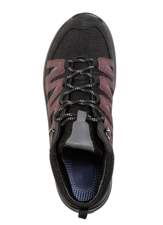 Komfortschuhe - Wetterfester Schnür-Bootie mit Klimamembrane ausgestattet, in Größe 036 bis 042, in Farbe SCHWARZ-BORDEAUX Ansicht 2