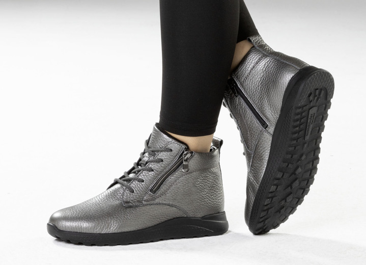 Stiefel & Stiefeletten - Waldläufer, bequeme Damen-Stiefeletten, Winterschuhe, Weite H, aus Hirschleder, in Größe 4 1/2 bis 9, in Farbe ALTSILBER Ansicht 4