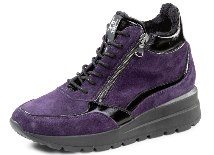 Stiefel & Stiefeletten - Waldläufer Schnür-Bootie mit Besätzen aus Lackleder, in Größe 3 1/2 bis 8, in Farbe DUNKELTÜRKIS Ansicht 5