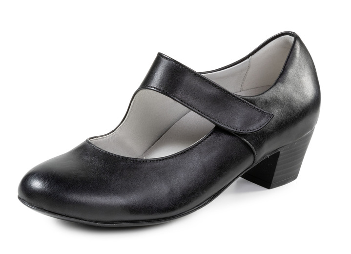 Komfortschuhe - Waldläufer, elegante Damen-Pumps, Weite H, mit herausnehmbarem Fußbett Komfortschuhe - Waldläufer, elegante Damen-Pumps, Weite H, mit herausnehmbarem Fußbett, in Größe 075 bis 8, in Farbe SCHWARZ