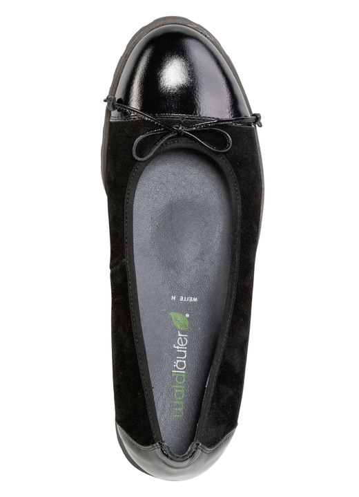 Komfortschuhe - Waldläufer, elegante Damen-Ballerinas, Weite H, mit herausnehmbarem Fußbett, in Größe 3 1/2 bis 8, in Farbe SCHWARZ Ansicht 2