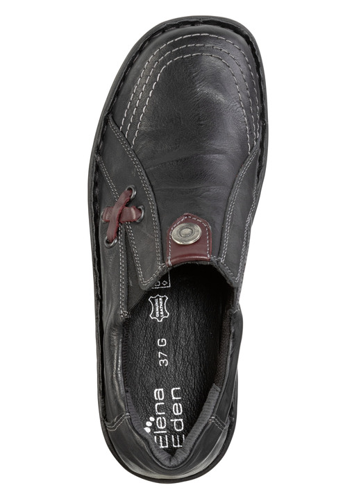 Slipper & Schnürschuhe - ELENA EDEN-Slipper aus Nappaleder, in Größe 036 bis 042, in Farbe GRAU-SCHWARZ Ansicht 5