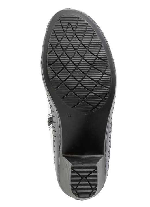 Komfortschuhe - Gemini Stiefelette aus Rind-Nappaleder mit Kontraststreifen, in Größe 036 bis 042, in Farbe SCHWARZ-ROT-LILA Ansicht 6