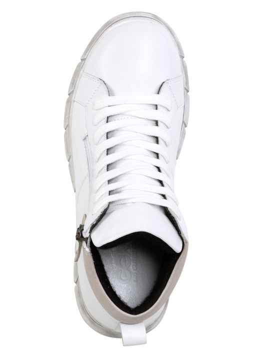Komfortschuhe - Gemini Schnür-Bootie aus weichem Rind-Nappaleder, in Größe 036 bis 042, in Farbe WEISS-TAUPE Ansicht 2
