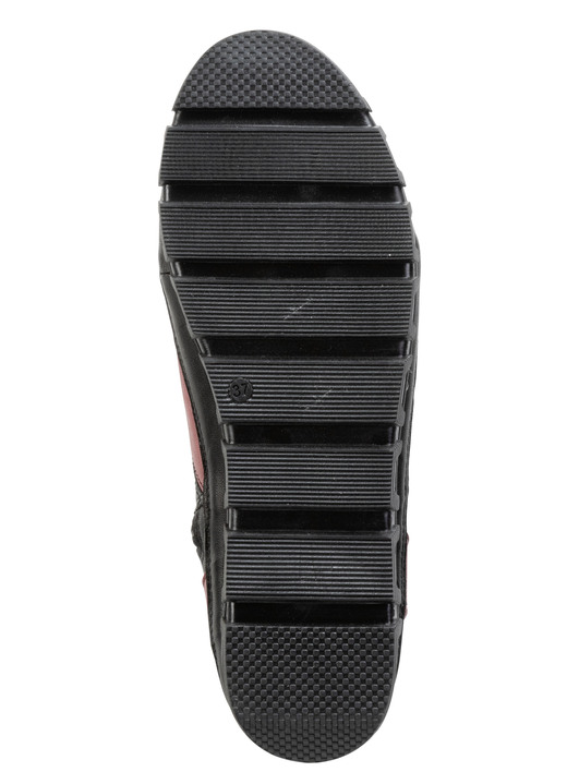 Komfortschuhe - Gemini Schnür-Bootie mit Knitter-Struktur, in Größe 036 bis 042, in Farbe SCHWARZ-ROT-GRÜN Ansicht 3