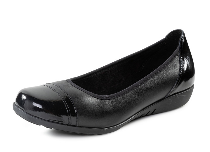 Komfortschuhe - ELENA EDEN, klassische Damen-Ballerinas, Weite G, mit herausnehmbarem Fußbett, in Größe 036 bis 042, in Farbe SCHWARZ Ansicht 1