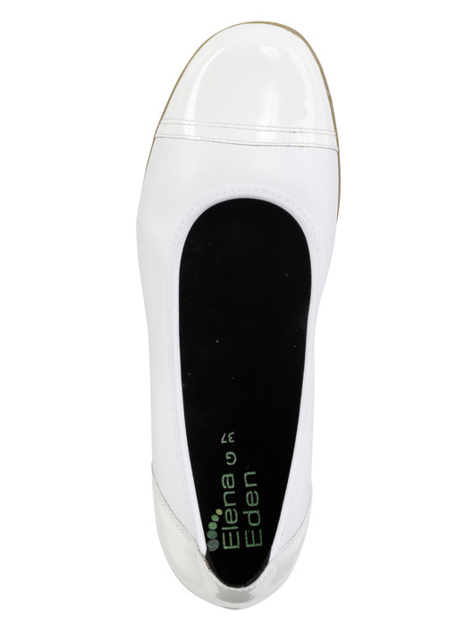 Komfortschuhe - ELENA EDEN, klassische Damen-Ballerinas, Weite G, mit herausnehmbarem Fußbett, in Größe 036 bis 042, in Farbe WEISS Ansicht 2