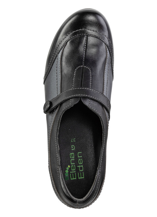 Komfortschuhe - ELENA EDEN, eleganter Damen-Trotteur, Weite G, mit herausnehmbarem Fußbett, in Größe 036 bis 042, in Farbe SCHWARZ-ALTSILBER Ansicht 2