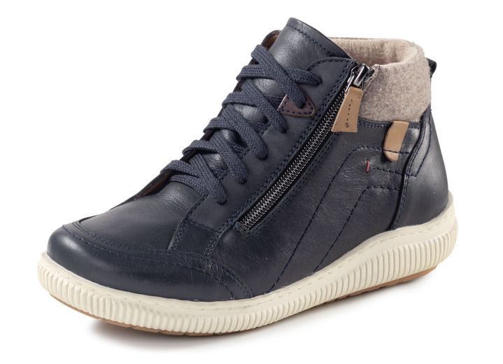 Komfortschuhe - ELENA EDEN, bequeme Damen-Boots, Weite H, mit herausnehmbarem Fußbett, in Größe 036 bis 042, in Farbe MARINE Ansicht 1