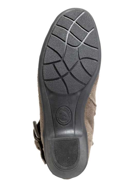 Komfortschuhe - ELENA EDEN Stiefelette mit flotter Raffung und Zier-Schließe, in Größe 036 bis 042, in Farbe TAUPE Ansicht 3