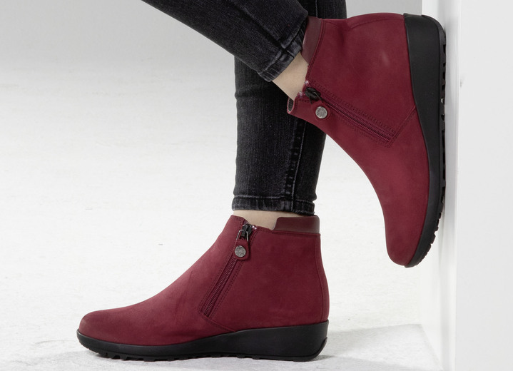 Komfortschuhe - ELENA EDEN Stiefelette mit Nappaleder-Besatz, in Größe 036 bis 042, in Farbe RUBINROT Ansicht 6