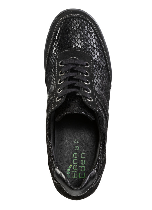 Komfortschuhe - ELENA EDEN Schnürschuh mit Nappaleder-Besätzen, in Größe 036 bis 042, in Farbe SCHWARZ Ansicht 2