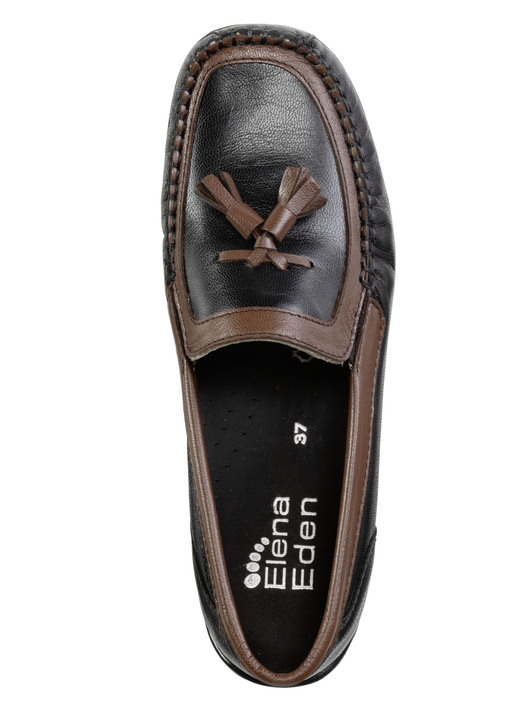 Slipper & Schnürschuhe - ELENA EDEN, klassische Damen-Slipper, mit herausnehmbarem Fußbett, in Größe 036 bis 042, in Farbe TAUPE-SCHWARZ Ansicht 5