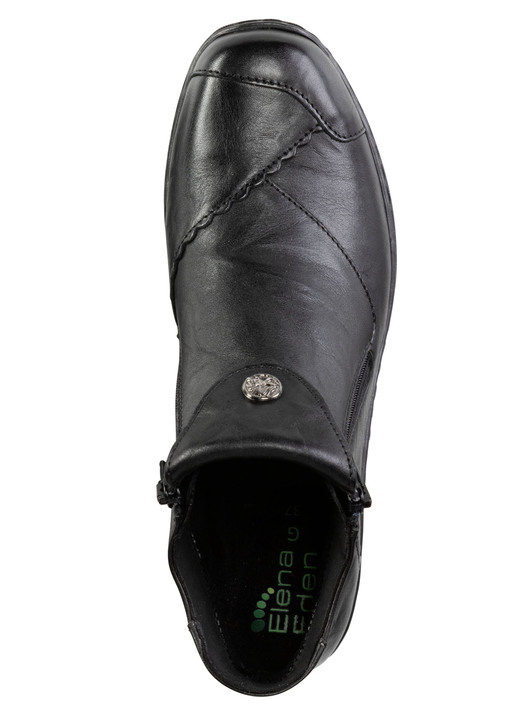 Komfortschuhe - ELENA EDEN Bootie mit dezenter Knitter-Struktur und Metallschmuck, in Größe 036 bis 042, in Farbe SCHWARZ Ansicht 2