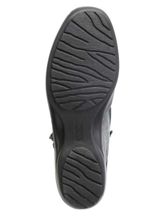 Komfortschuhe - ELENA EDEN Bootie mit dezenter Knitter-Struktur und Metallschmuck, in Größe 036 bis 042, in Farbe SCHWARZ Ansicht 3