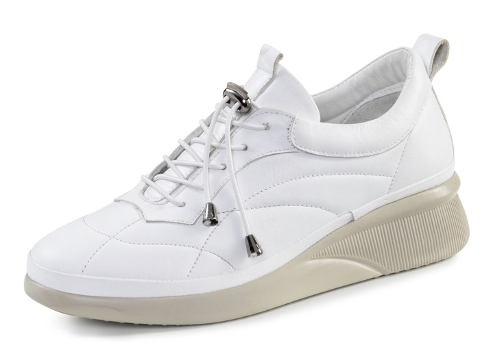 Komfortschuhe - Gemini Sneaker mit dekorativer Steppung, in Größe 036 bis 042, in Farbe WEISS Ansicht 1