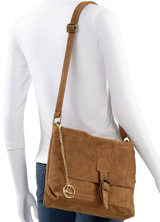 - Laurina Tasche mit Magnetverschluss und Zierschleife, in Farbe COGNAC Ansicht 3