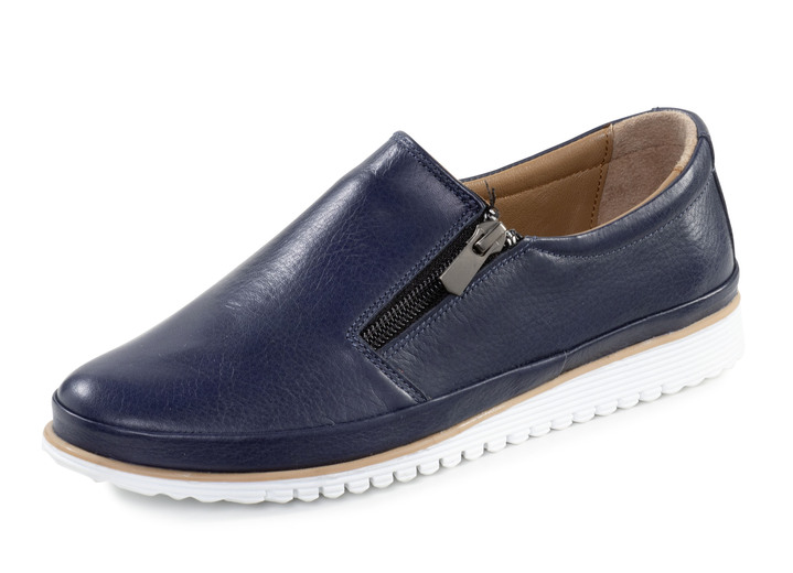 Komfortschuhe - Andrea Conti Slipper aus Nappaleder, in Größe 036 bis 042, in Farbe MARINE Ansicht 1