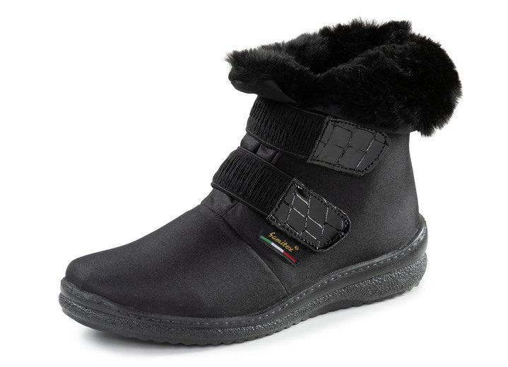 Komfortschuhe - ELENA EDEN Stiefelette aus weichem Textilmaterial, in Größe 036 bis 042, in Farbe SCHWARZ Ansicht 1