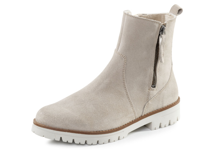 Komfortschuhe - ELENA EDEN Stiefelette aus Veloursleder, in Größe 036 bis 042, in Farbe SAND Ansicht 1