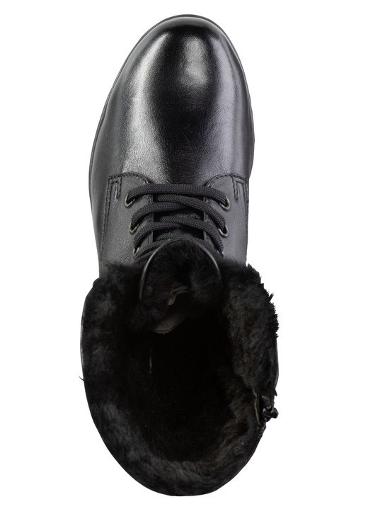Stiefel & Stiefeletten - ELENA EDEN Schnür-Stiefelette mit umschlagbarem Lammfellkragen, in Größe 036 bis 042, in Farbe SCHWARZ Ansicht 3